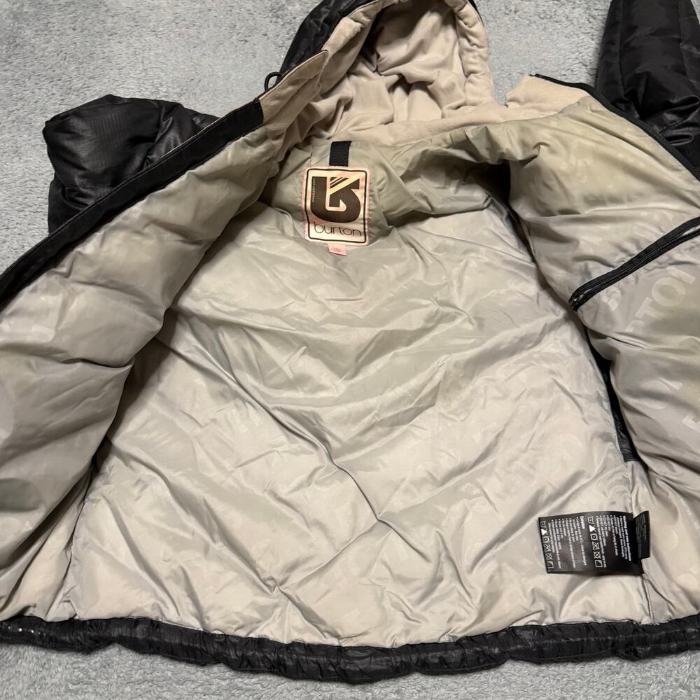 Burton Down Puffer Jacket Womens Small Black Snowboard Ski Coat Hooded - Picture 7 of 10